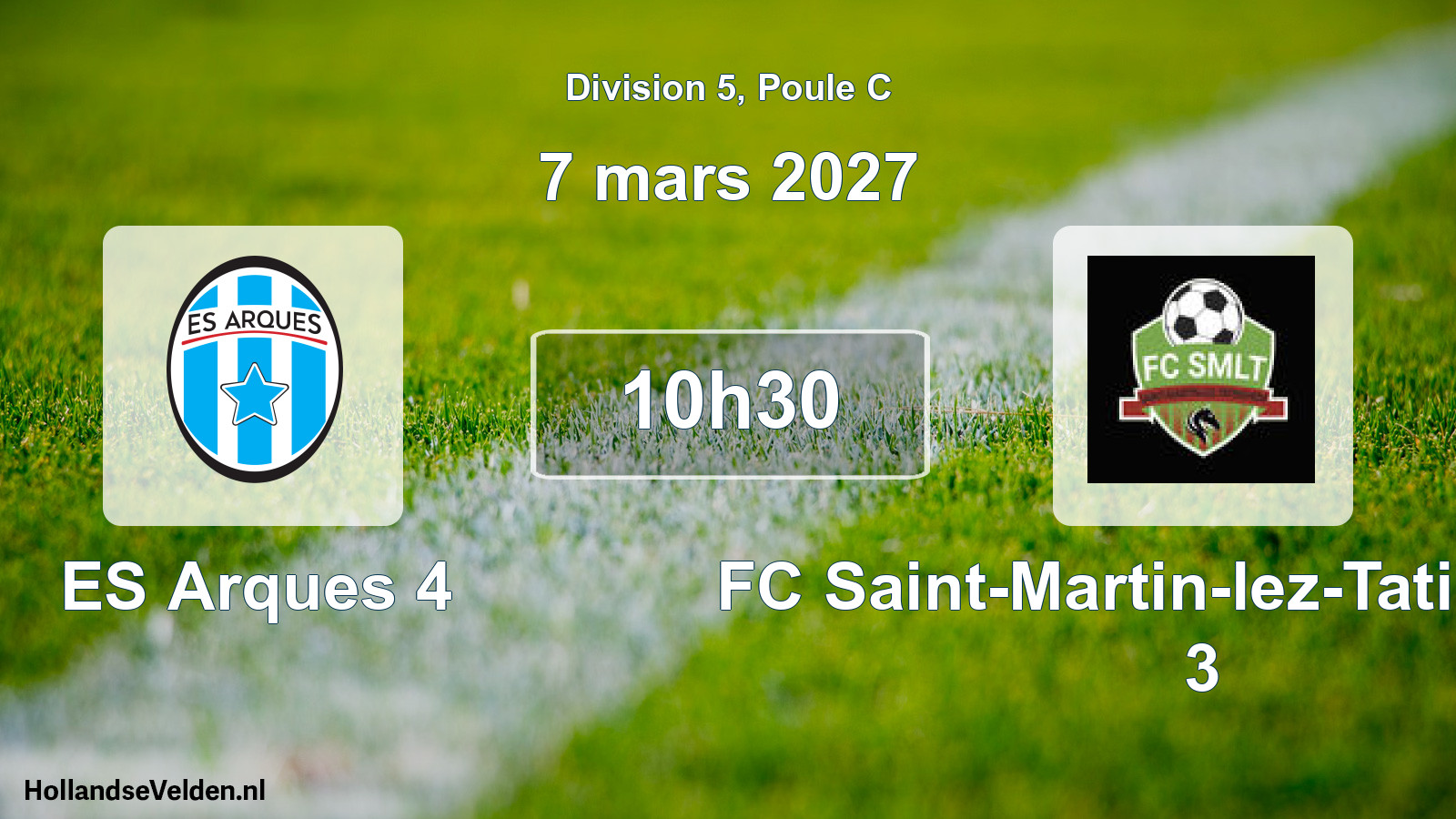 Scheduled Match: ES Arques 4 - FC Saint-Martin-lez-Tatinghem, 3 (7 March 2027)