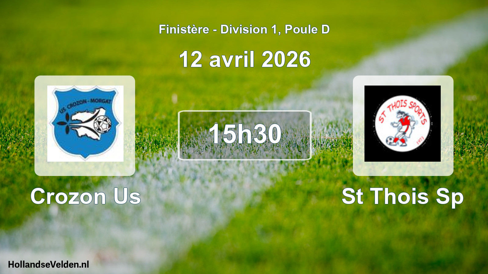 Geplande wedstrijd: Crozon Us - St Thois Sp (12 avril 2026)