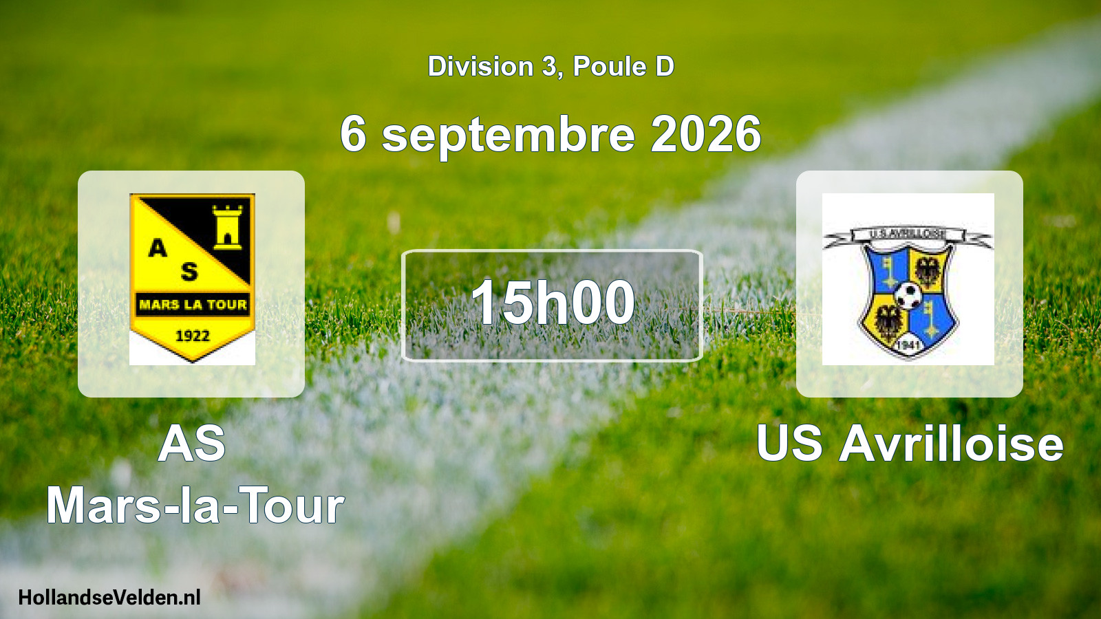 Scheduled Match: AS Mars-la-Tour - US Avrilloise (6 September 2026)