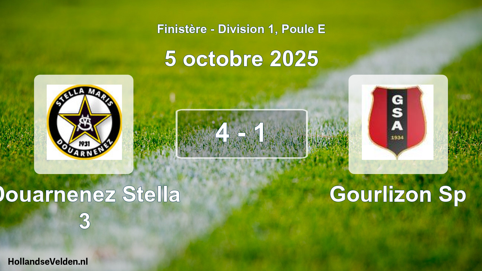 Gespeelde wedstrijd: Douarnenez Stella 3 - Gourlizon Sp 4 - 1 (5 octobre 2025)