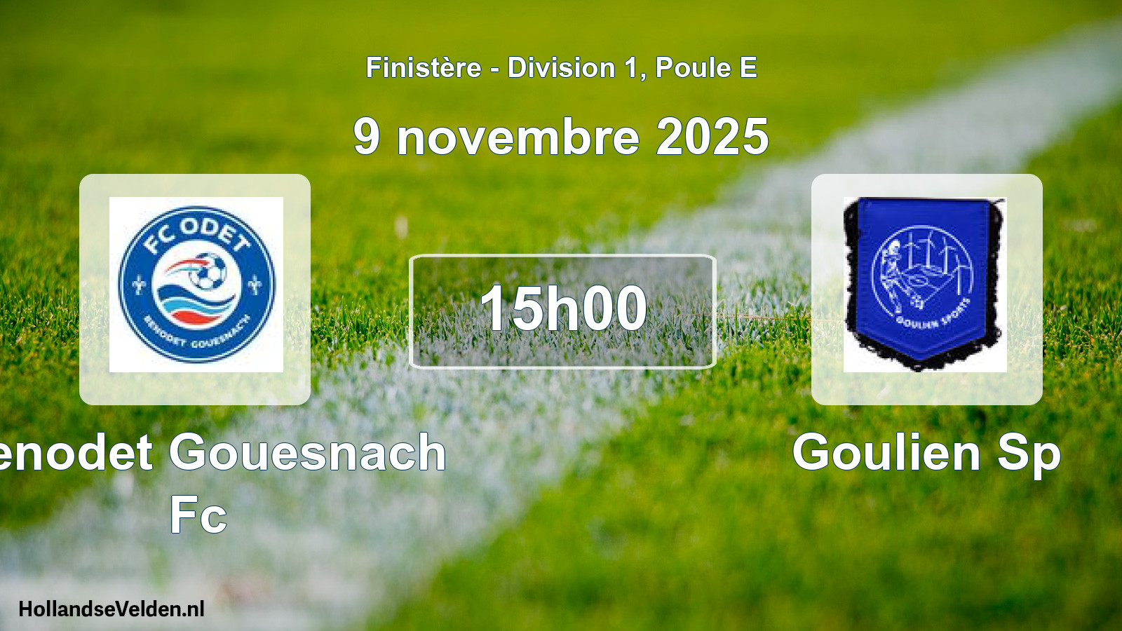 Scheduled Match: Benodet Gouesnach Fc - Goulien Sp (9 November 2025)