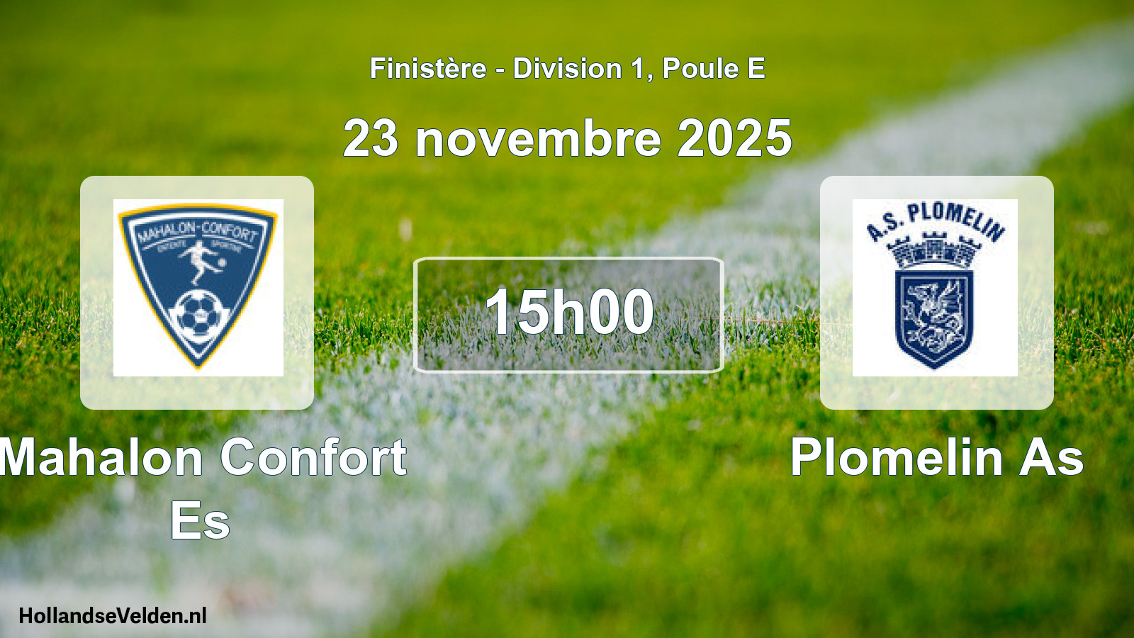 Geplande wedstrijd: Mahalon Confort Es - Plomelin As (23 november 2025)