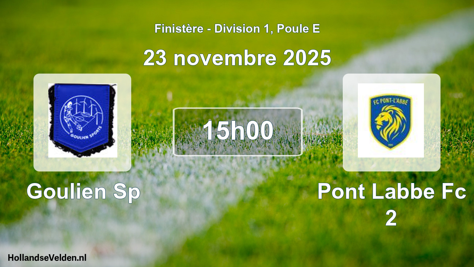 Geplande wedstrijd: Goulien Sp - Pont Labbe Fc 2 (23 novembre 2025)