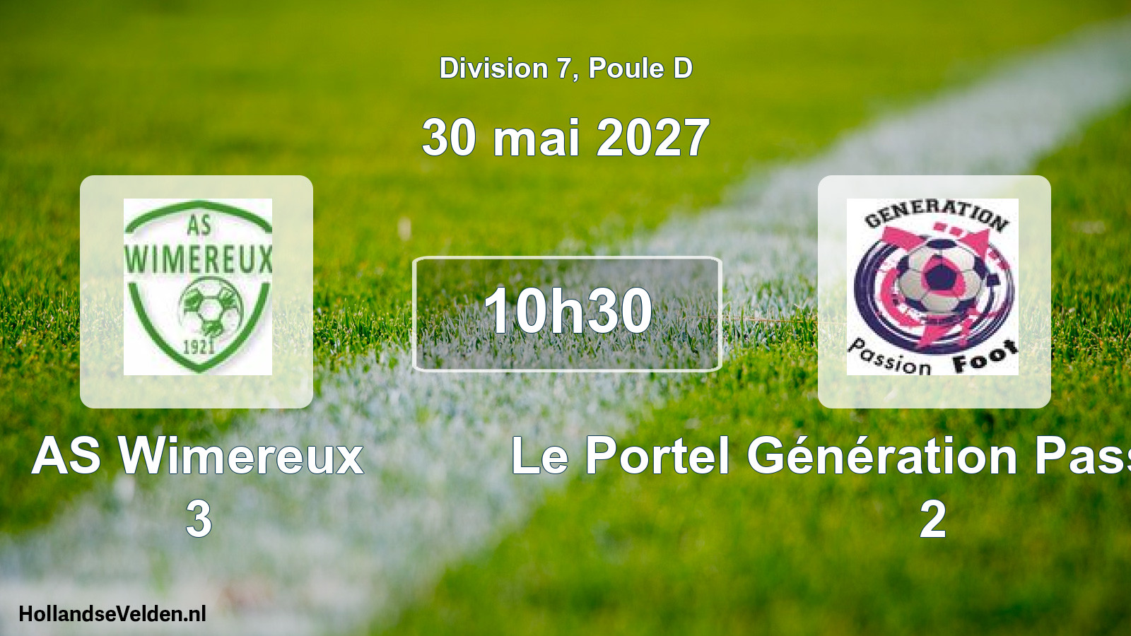Match programmé: AS Wimereux 3 - Le Portel Génération Passion Foot 2 (30 mai 2027)