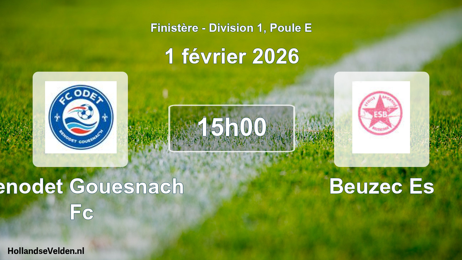 Geplande wedstrijd: Benodet Gouesnach Fc - Beuzec Es (1 februari 2026)
