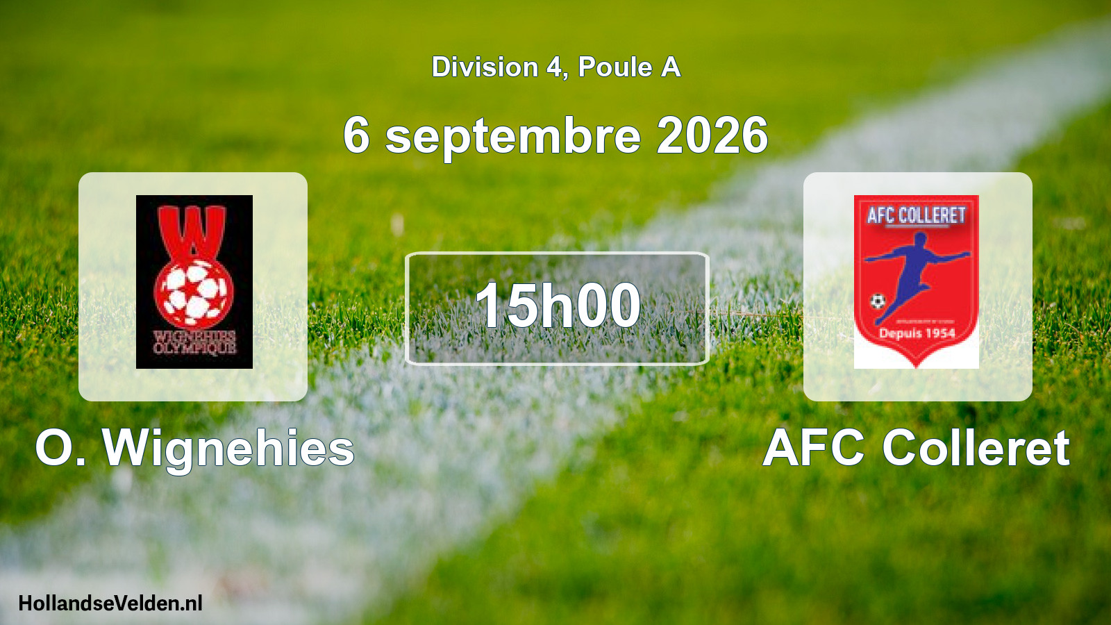 Match programmé: O. Wignehies - AFC Colleret (6 septembre 2026)