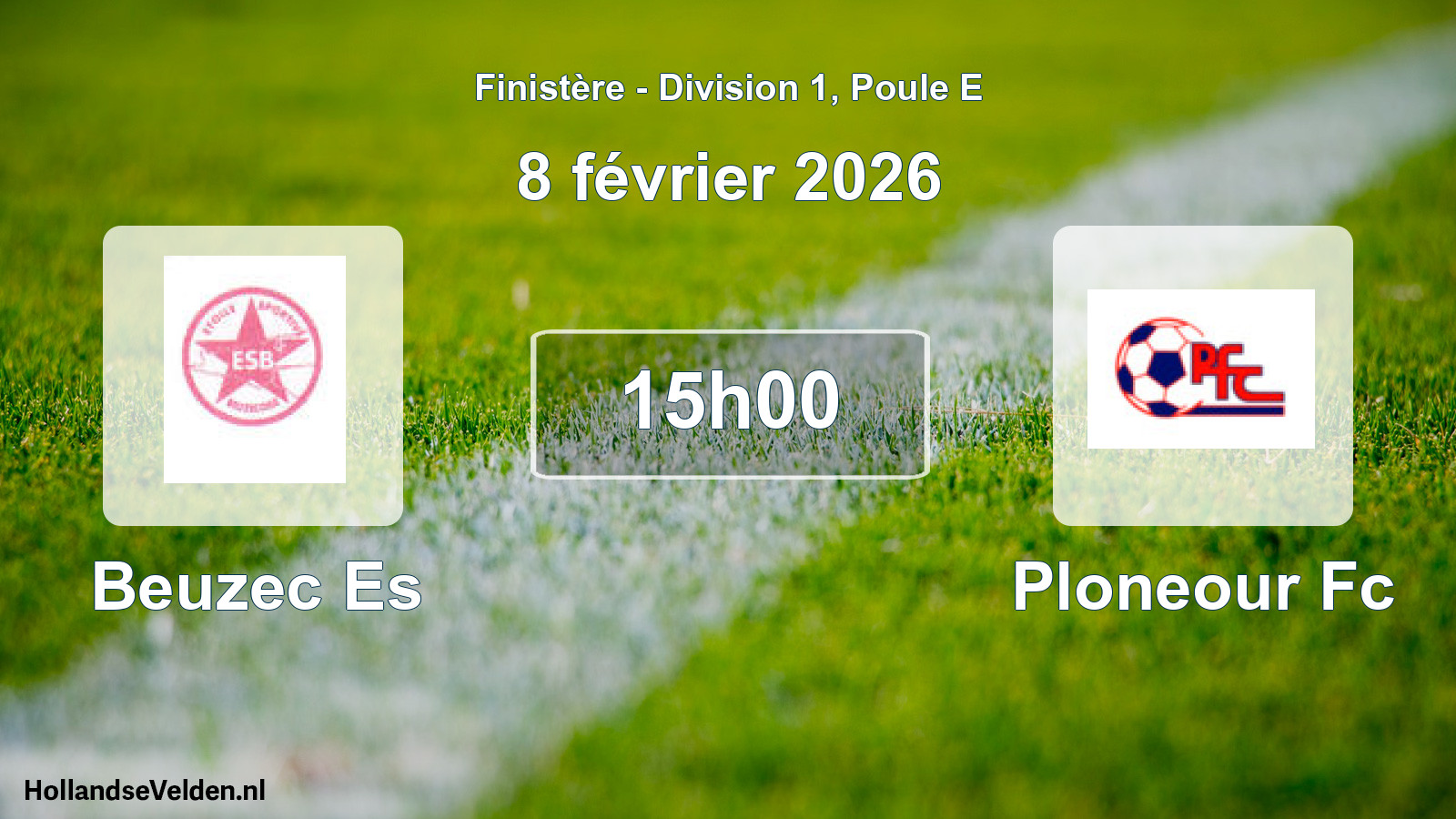 Geplande wedstrijd: Beuzec Es - Ploneour Fc (8 février 2026)