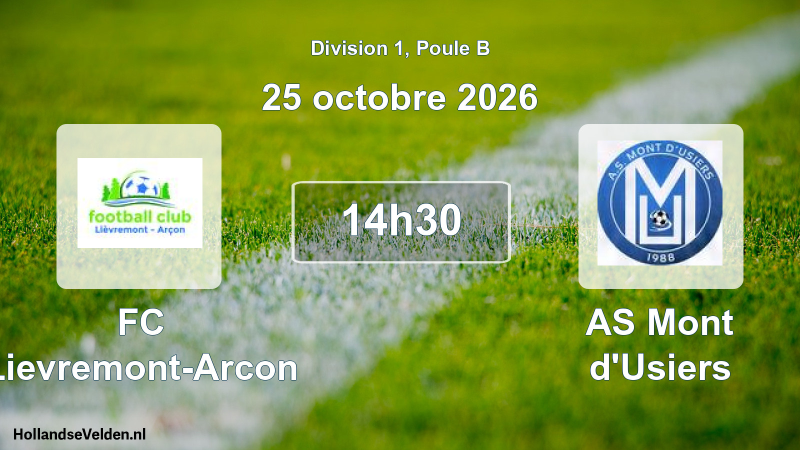 Match programmé: FC Lievremont-Arcon - AS Mont d'Usiers (25 octobre 2026)