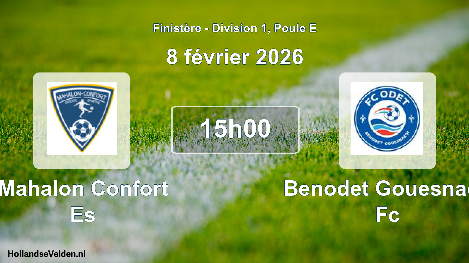 Geplande wedstrijd: Mahalon Confort Es - Benodet Gouesnach Fc (8 février 2026)