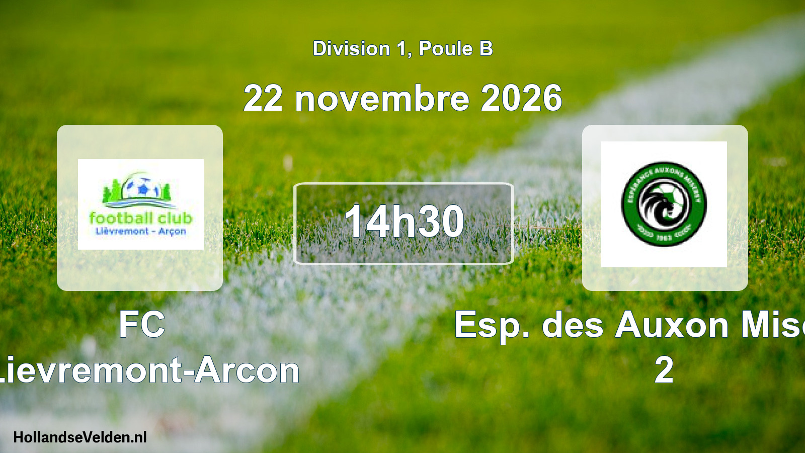 Match programmé: FC Lievremont-Arcon - Esp. des Auxon Miserey 2 (22 novembre 2026)