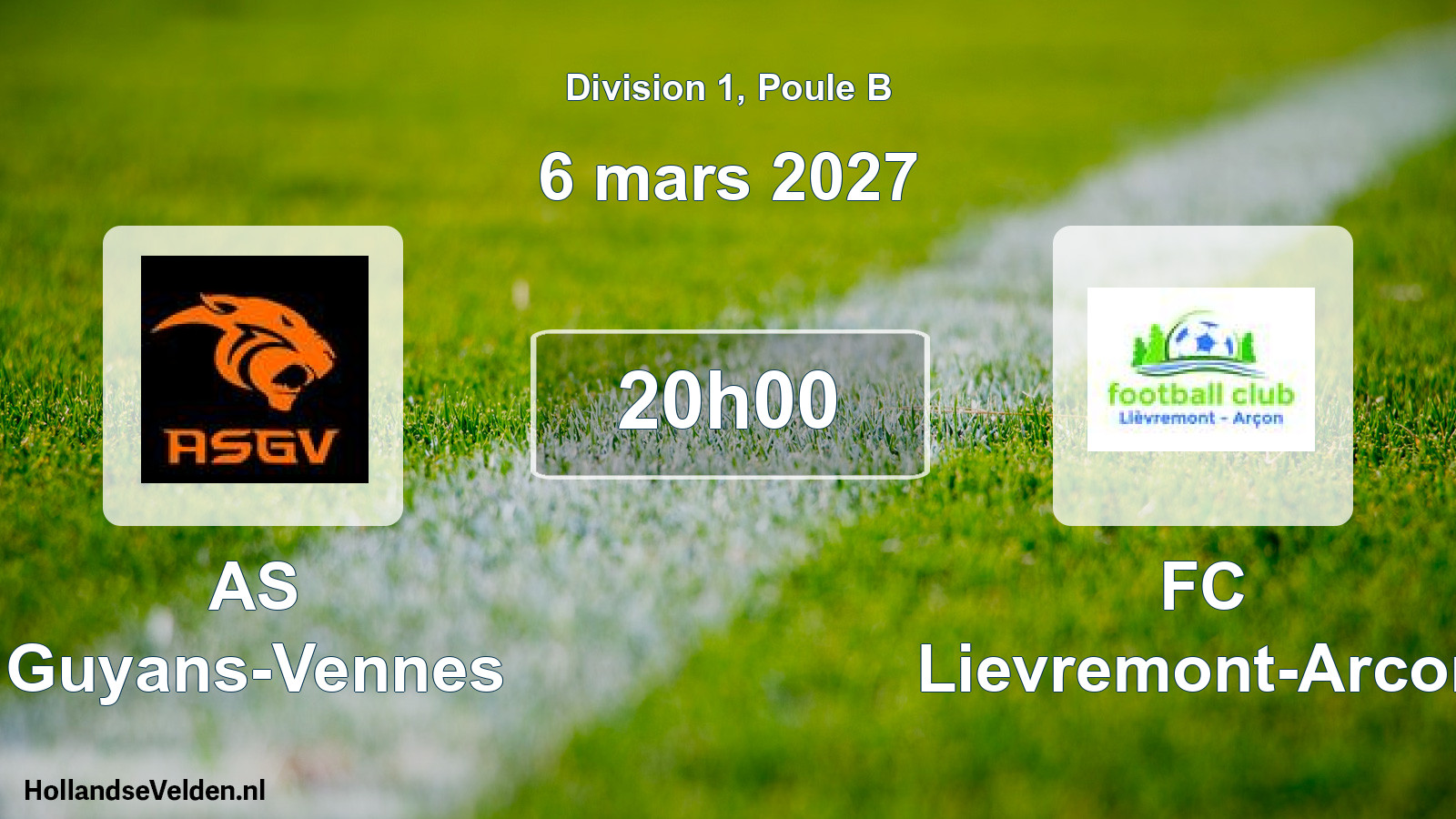 Match programmé: AS Guyans-Vennes - FC Lievremont-Arcon (6 mars 2027)