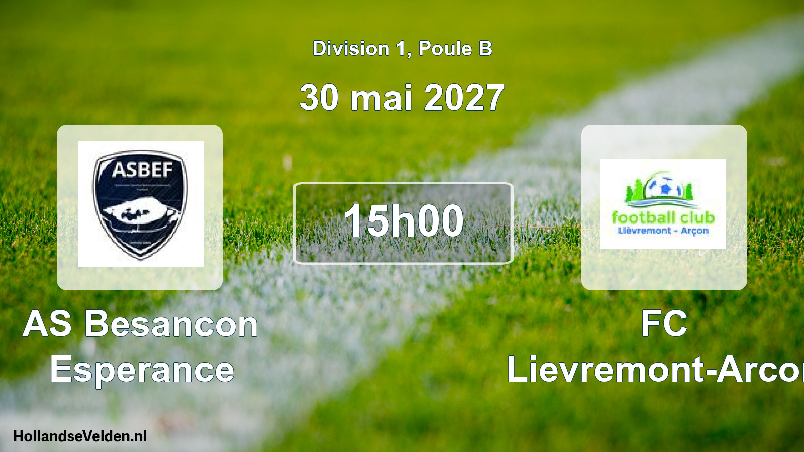 Match programmé: AS Besancon Esperance - FC Lievremont-Arcon (30 mai 2027)
