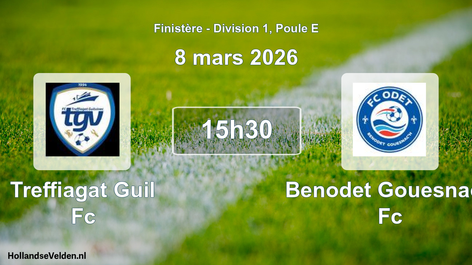 Geplande wedstrijd: Treffiagat Guil Fc - Benodet Gouesnach Fc (8 maart 2026)