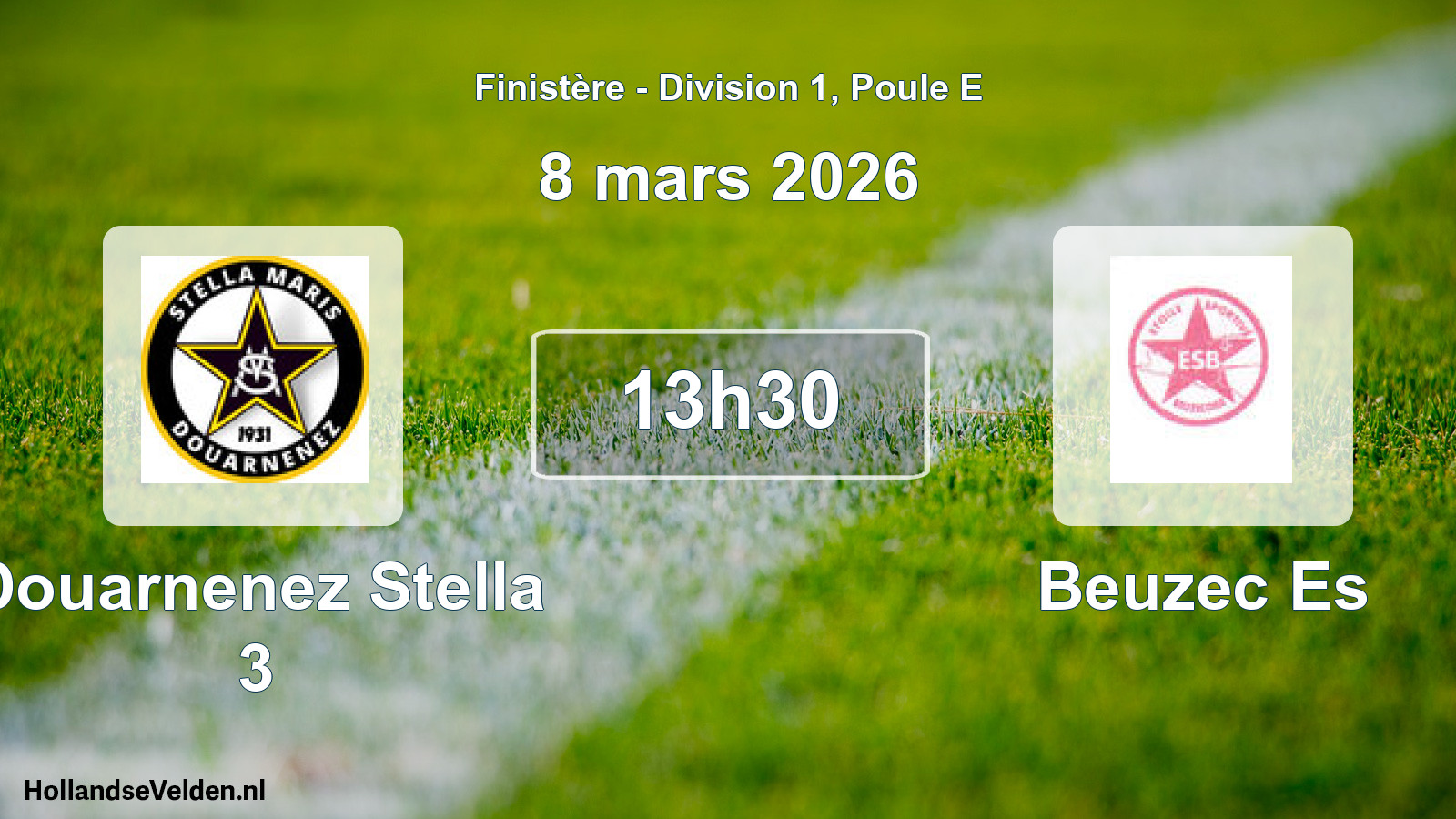 Geplande wedstrijd: Douarnenez Stella 3 - Beuzec Es (8 mars 2026)