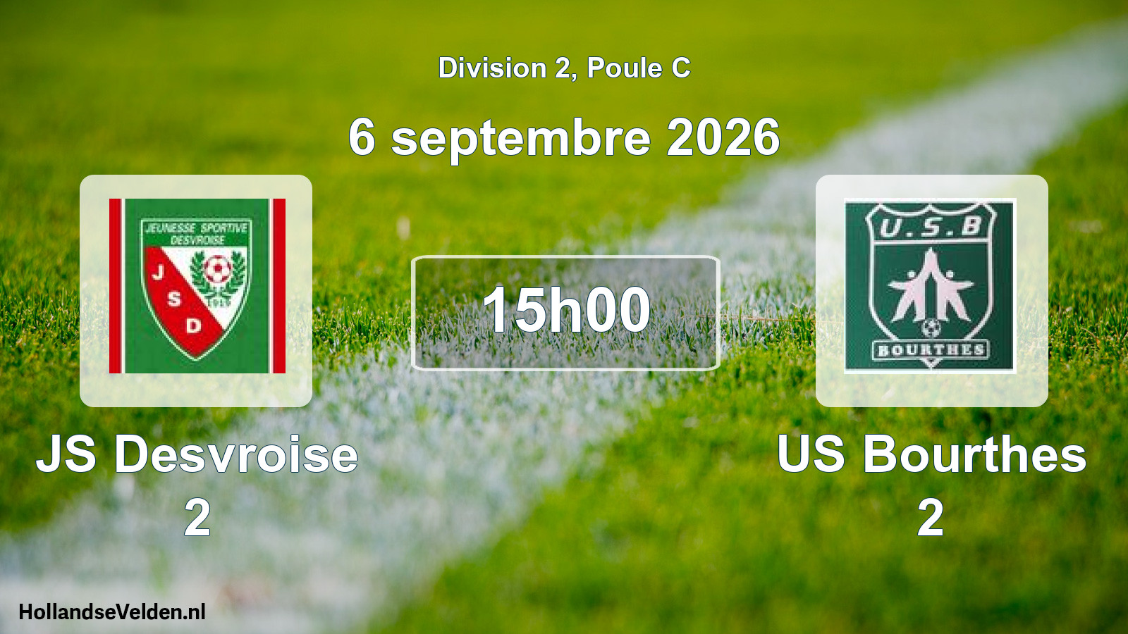 Match programmé: JS Desvroise 2 - US Bourthes 2 (6 septembre 2026)