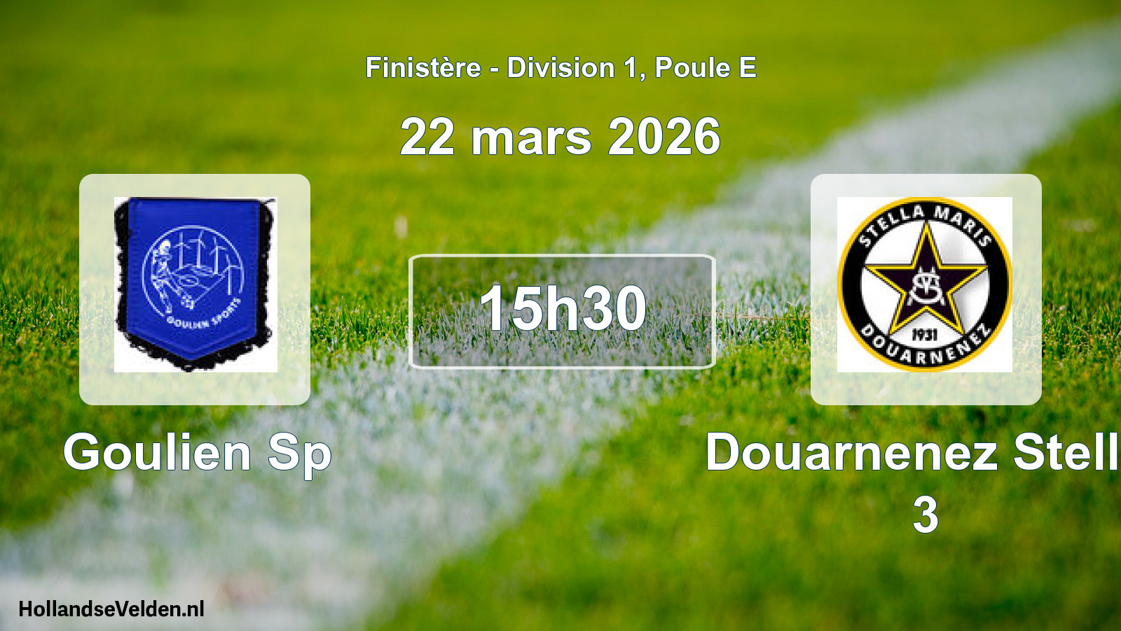 Geplande wedstrijd: Goulien Sp - Douarnenez Stella 3 (22 mars 2026)