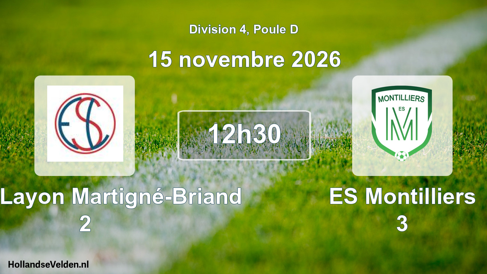 Scheduled Match: ES du Layon Martigné-Briand 2 - ES Montilliers 3 (15 November 2026)