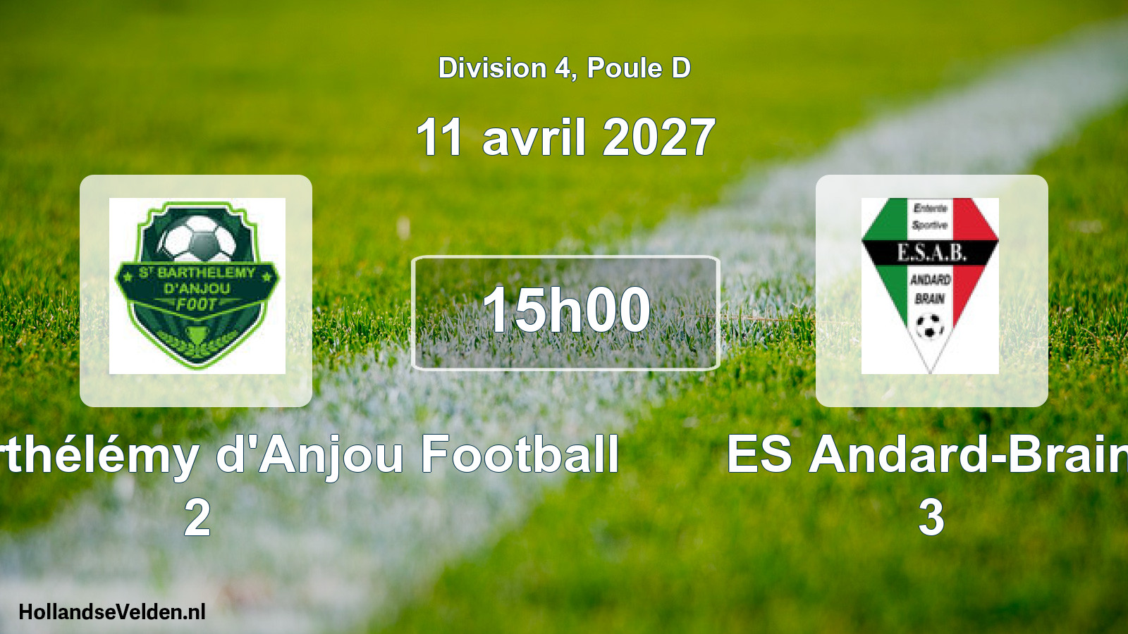 Scheduled Match: Saint-Barthélémy d'Anjou Football 2 - ES Andard-Brain 3 (11 April 2027)