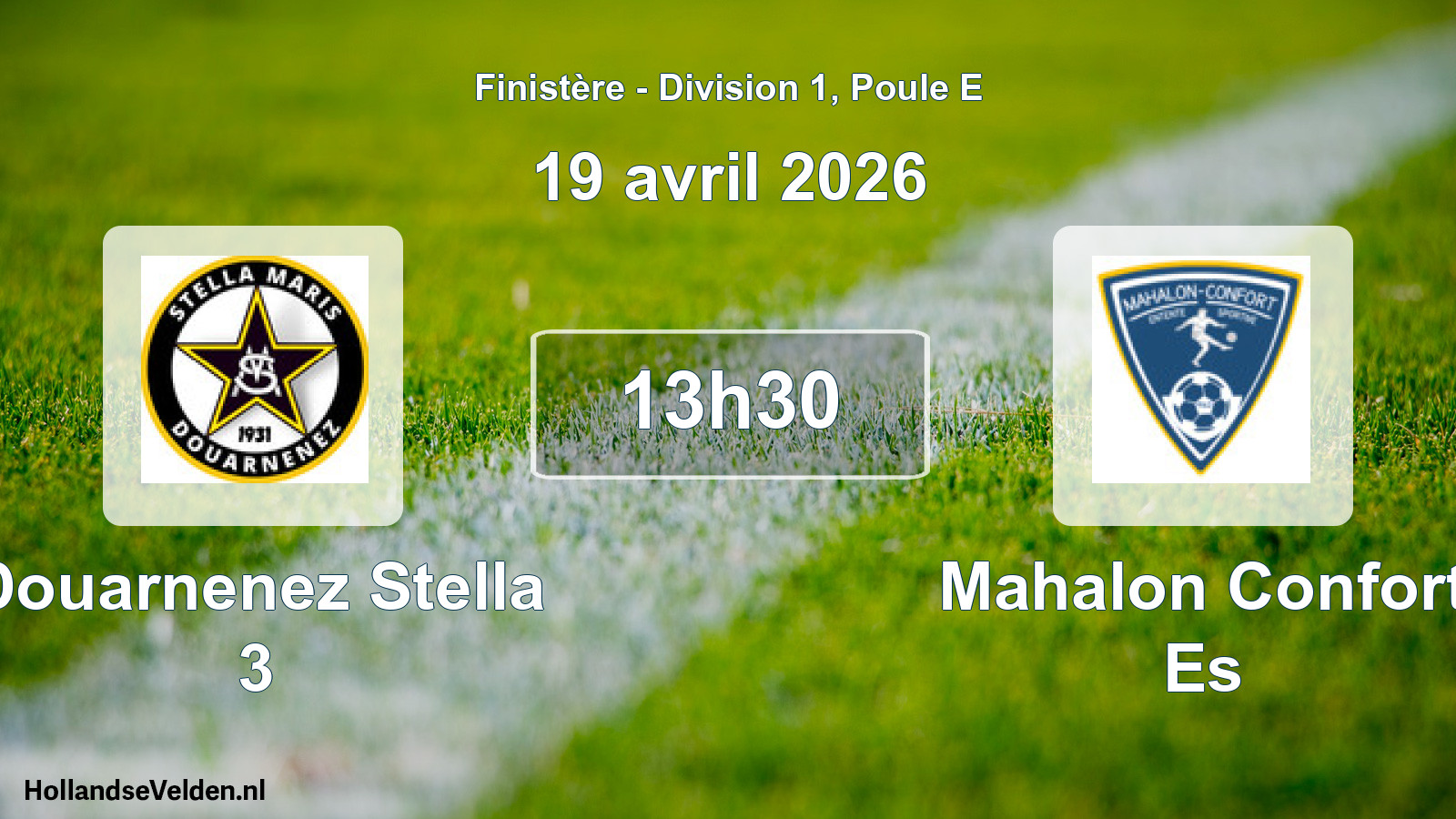 Geplande wedstrijd: Douarnenez Stella 3 - Mahalon Confort Es (19 avril 2026)