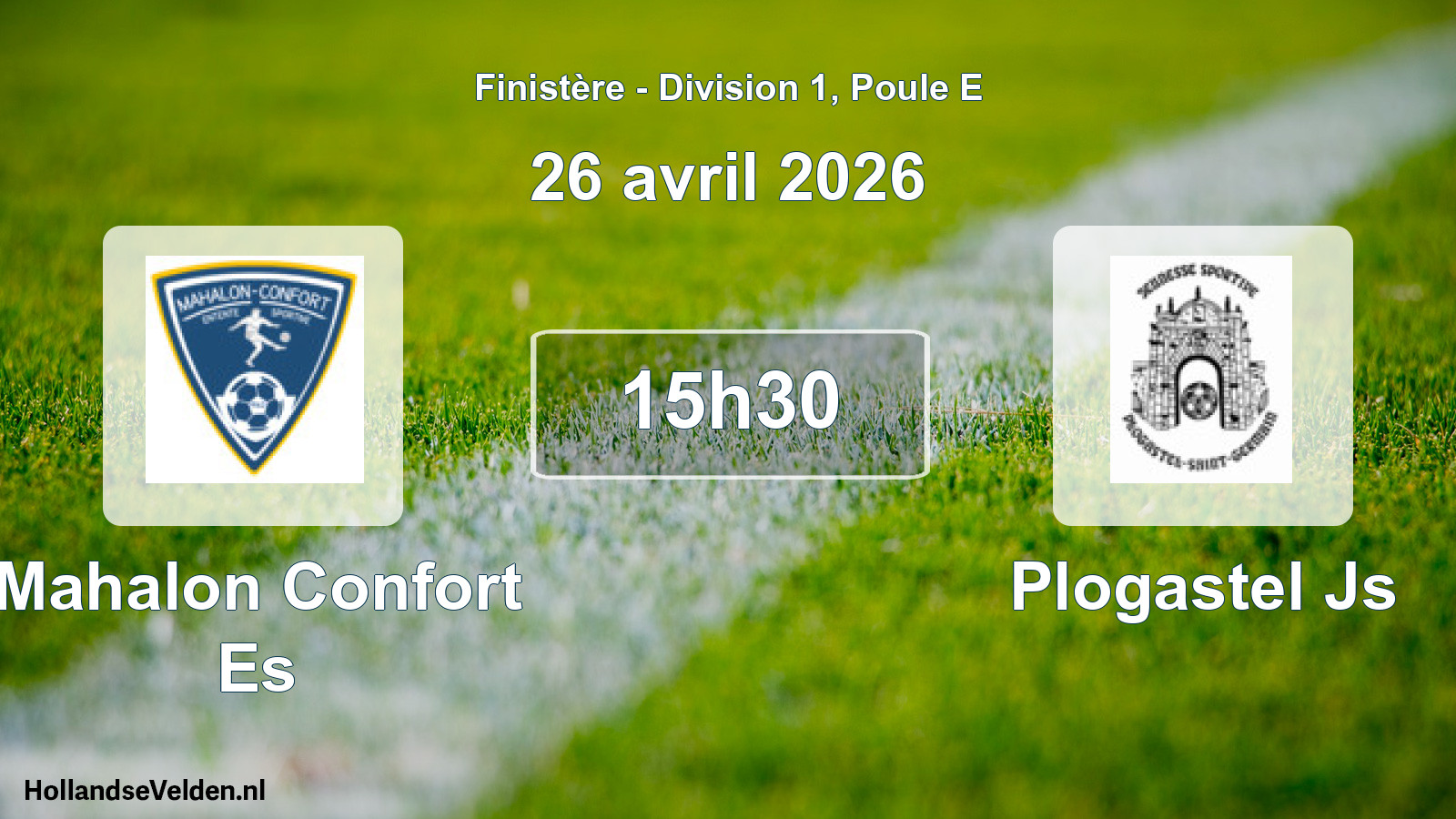 Geplande wedstrijd: Mahalon Confort Es - Plogastel Js (26 april 2026)