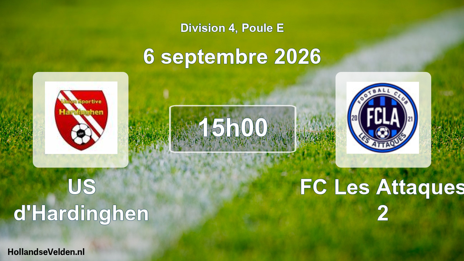 Match programmé: US d'Hardinghen - FC Les Attaques 2 (6 septembre 2026)