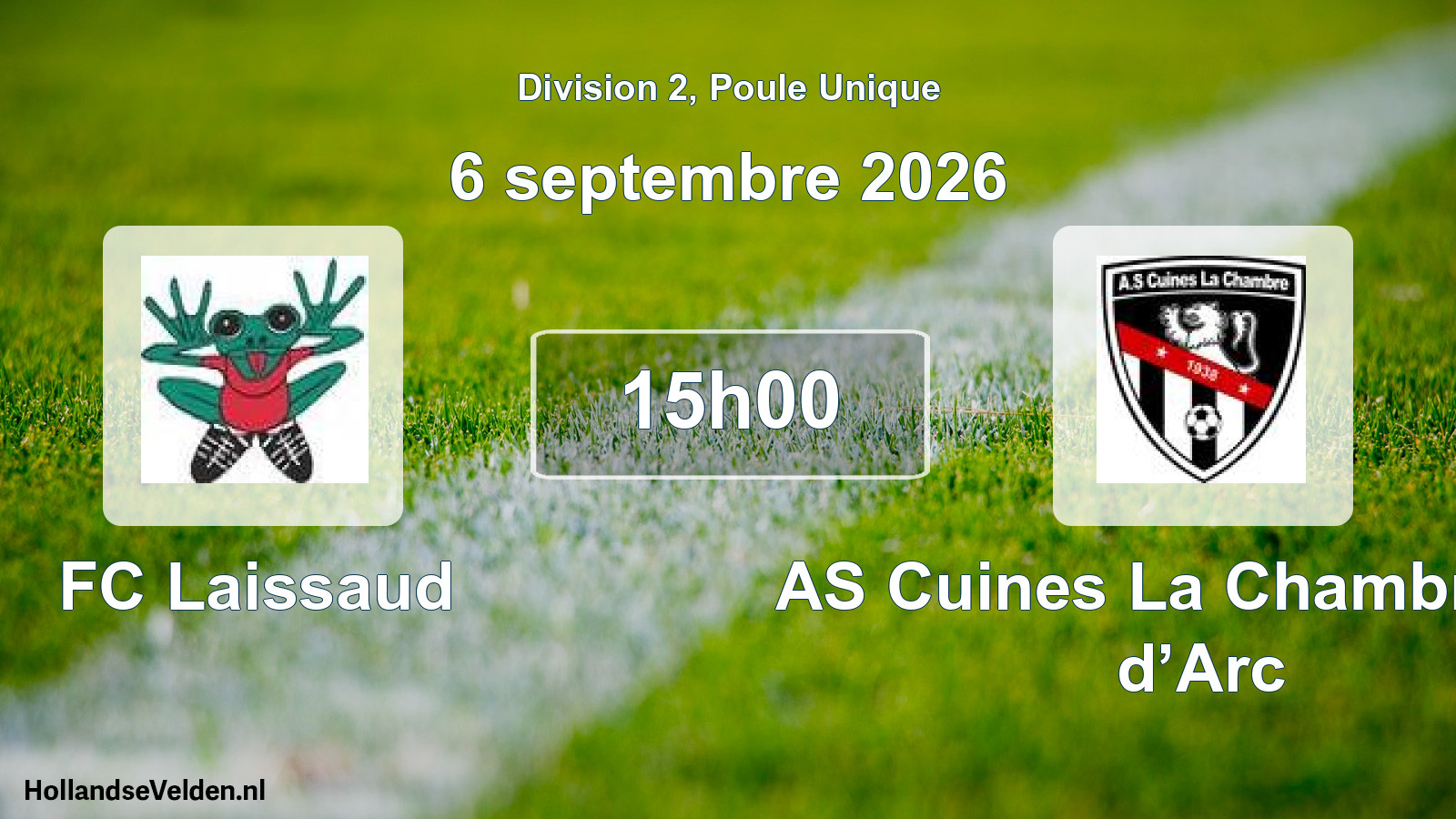 Match programmé: FC Laissaud - AS Cuines La Chambre Val d’Arc (6 septembre 2026)