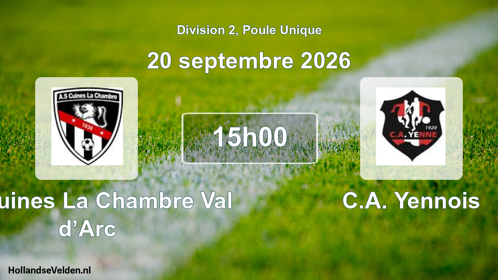 Match programmé: AS Cuines La Chambre Val d’Arc - C.A. Yennois (20 septembre 2026)