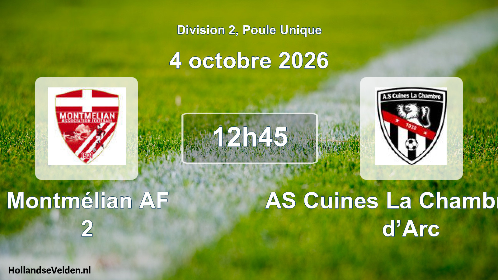 Match programmé: Montmélian AF 2 - AS Cuines La Chambre Val d’Arc (4 octobre 2026)