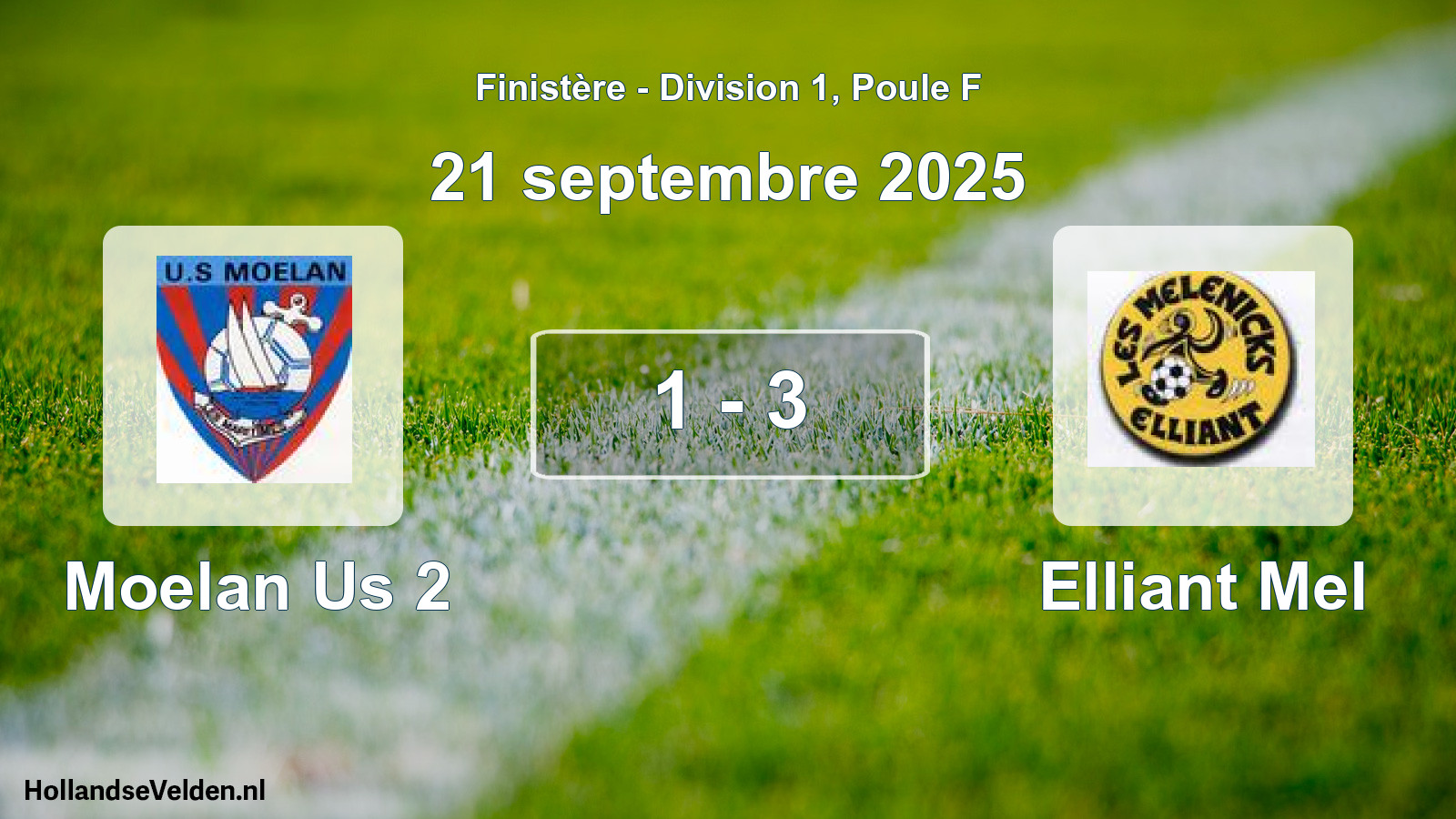 Total number of matches played: Moelan Us 2 - Elliant Mel 1 - 3 (21 September 2025)