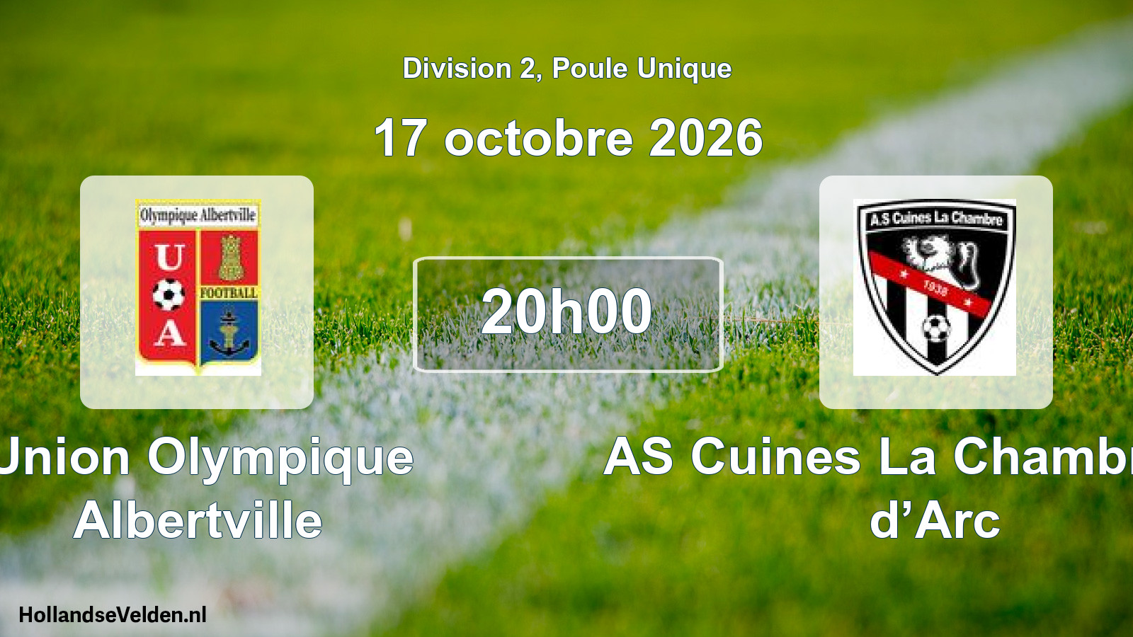 Match programmé: Union Olympique Albertville - AS Cuines La Chambre Val d’Arc (17 octobre 2026)
