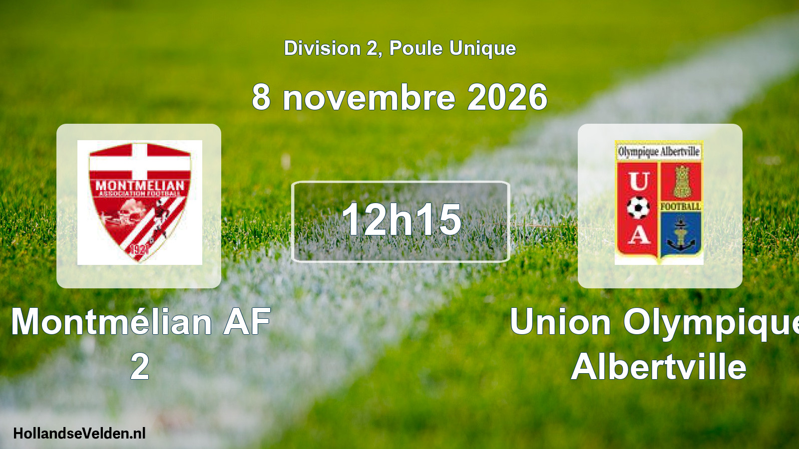 Match programmé: Montmélian AF 2 - Union Olympique Albertville (8 novembre 2026)