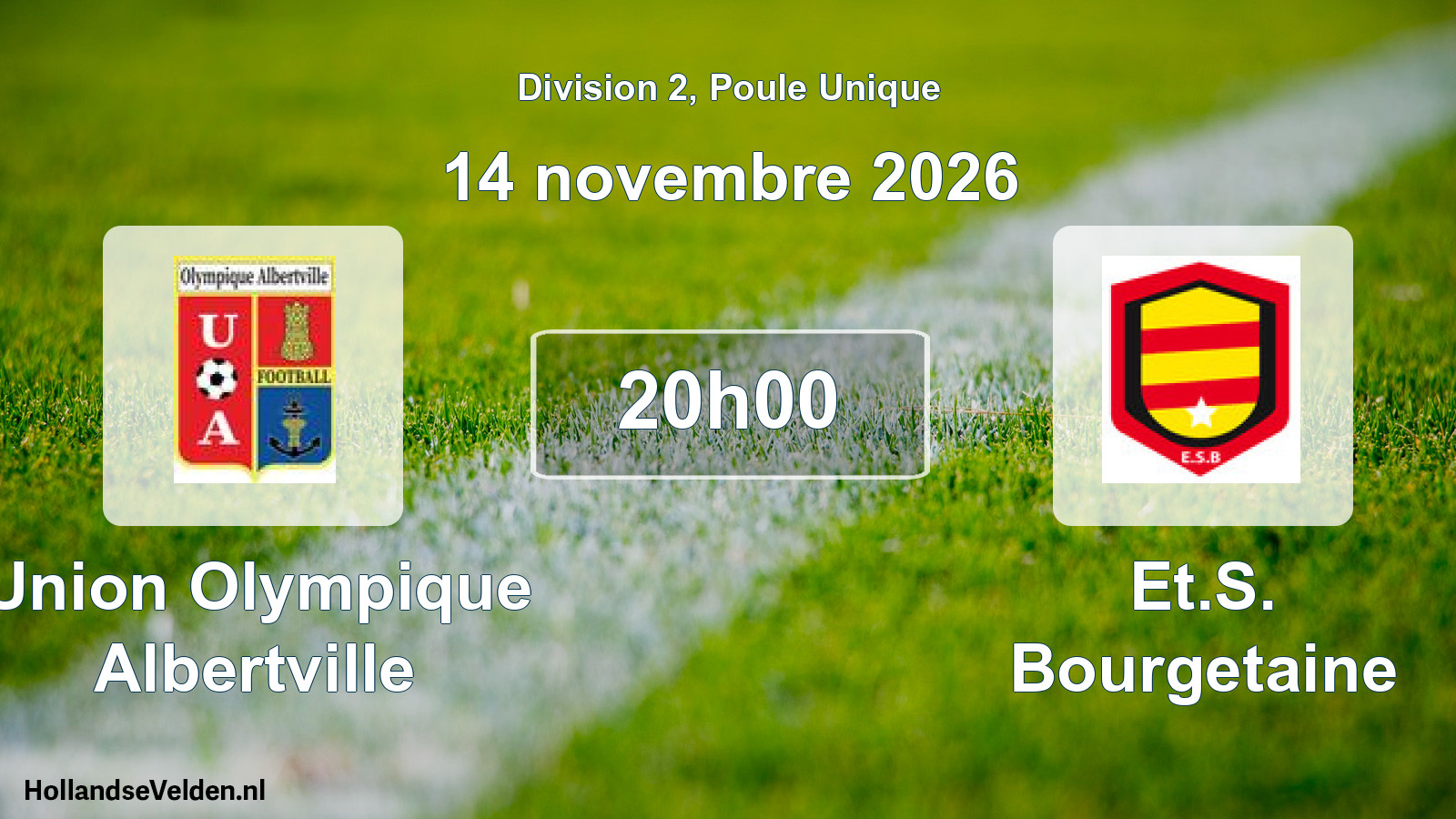 Match programmé: Union Olympique Albertville - Et.S. Bourgetaine (14 novembre 2026)