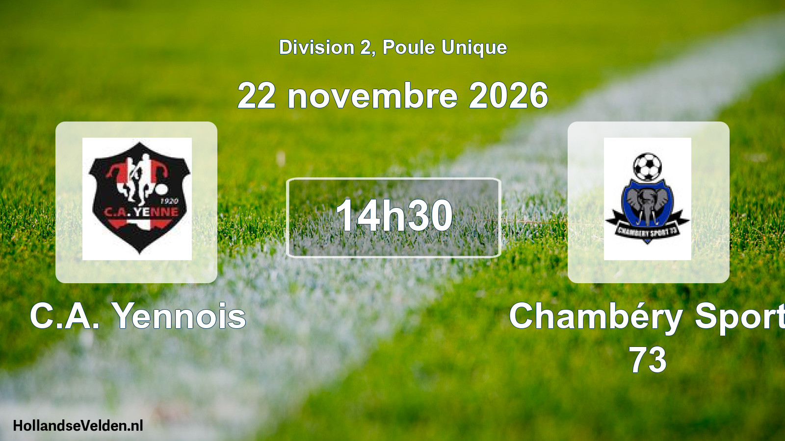 Match programmé: C.A. Yennois - Chambéry Sport 73 (22 novembre 2026)