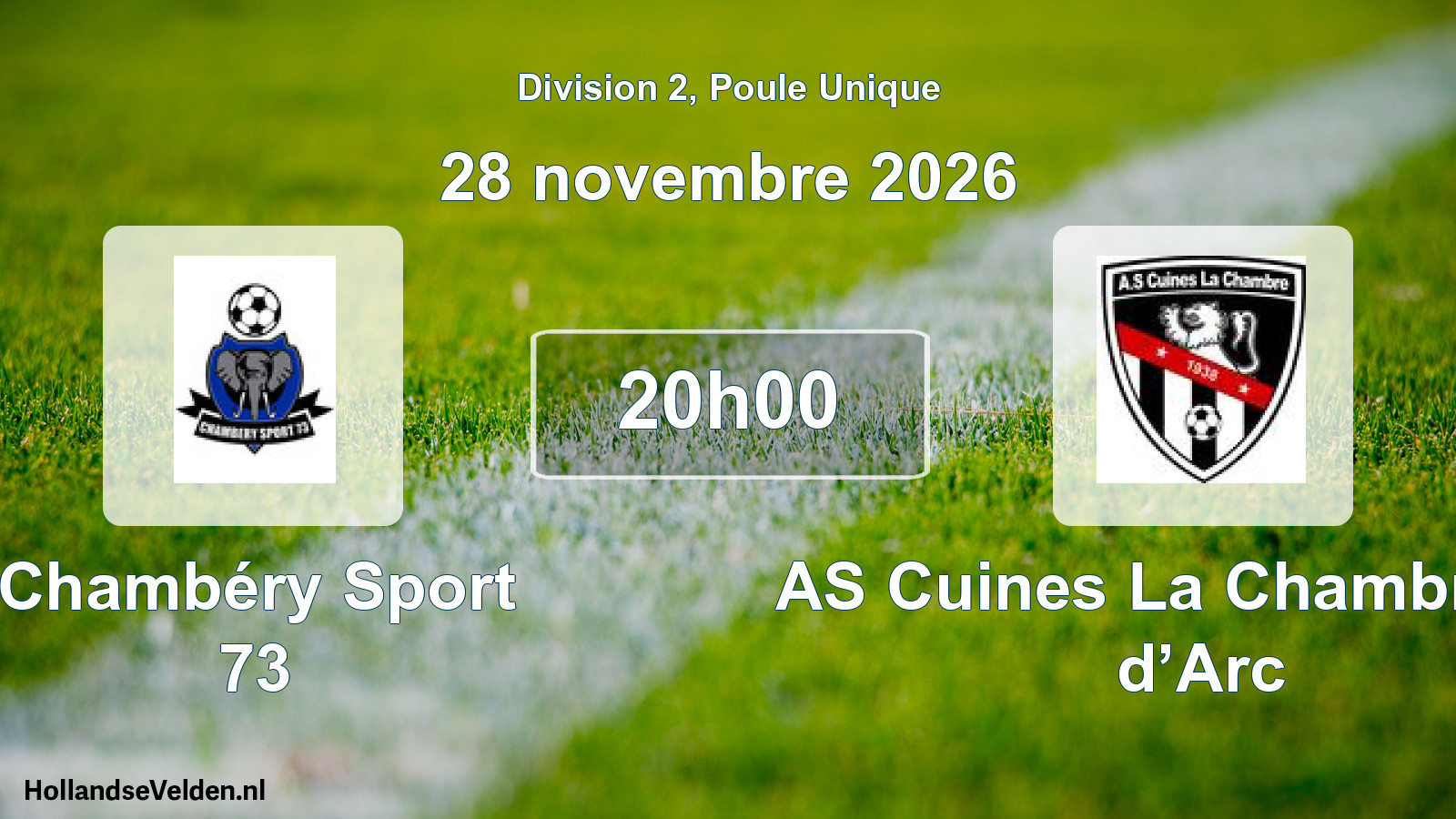 Match programmé: Chambéry Sport 73 - AS Cuines La Chambre Val d’Arc (28 novembre 2026)