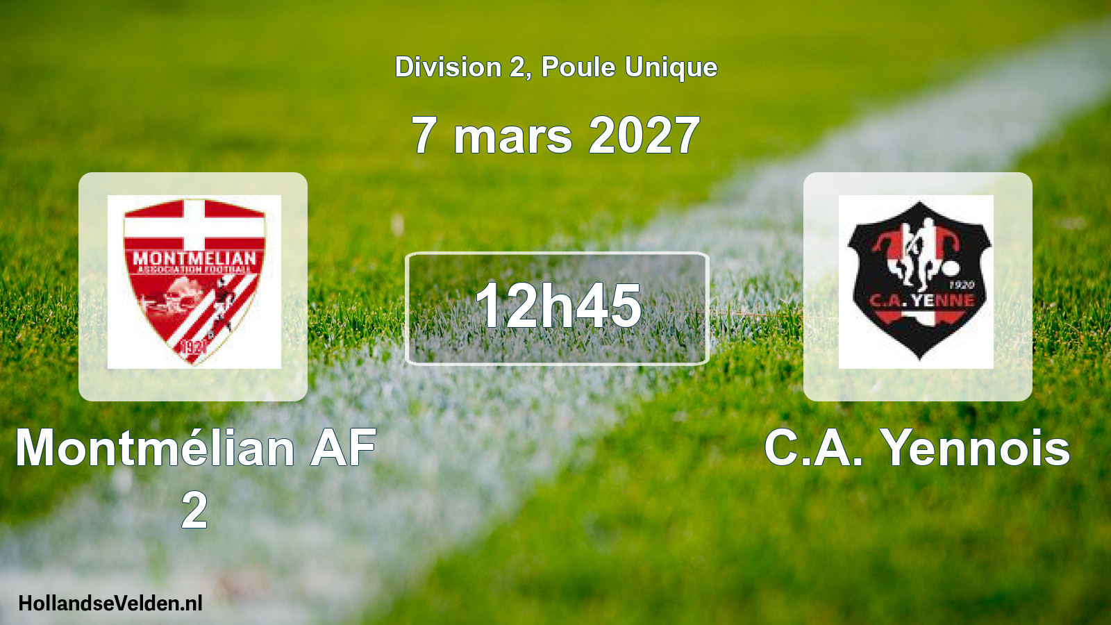 Match programmé: Montmélian AF 2 - C.A. Yennois (7 mars 2027)
