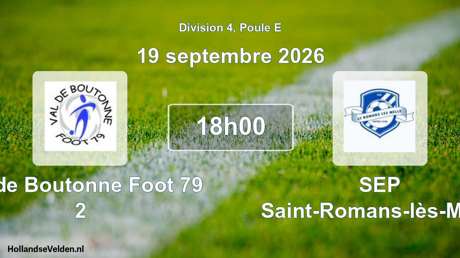 Scheduled Match: Val de Boutonne Foot 79 2 - SEP Saint-Romans-lès-Melle (19 September 2026)