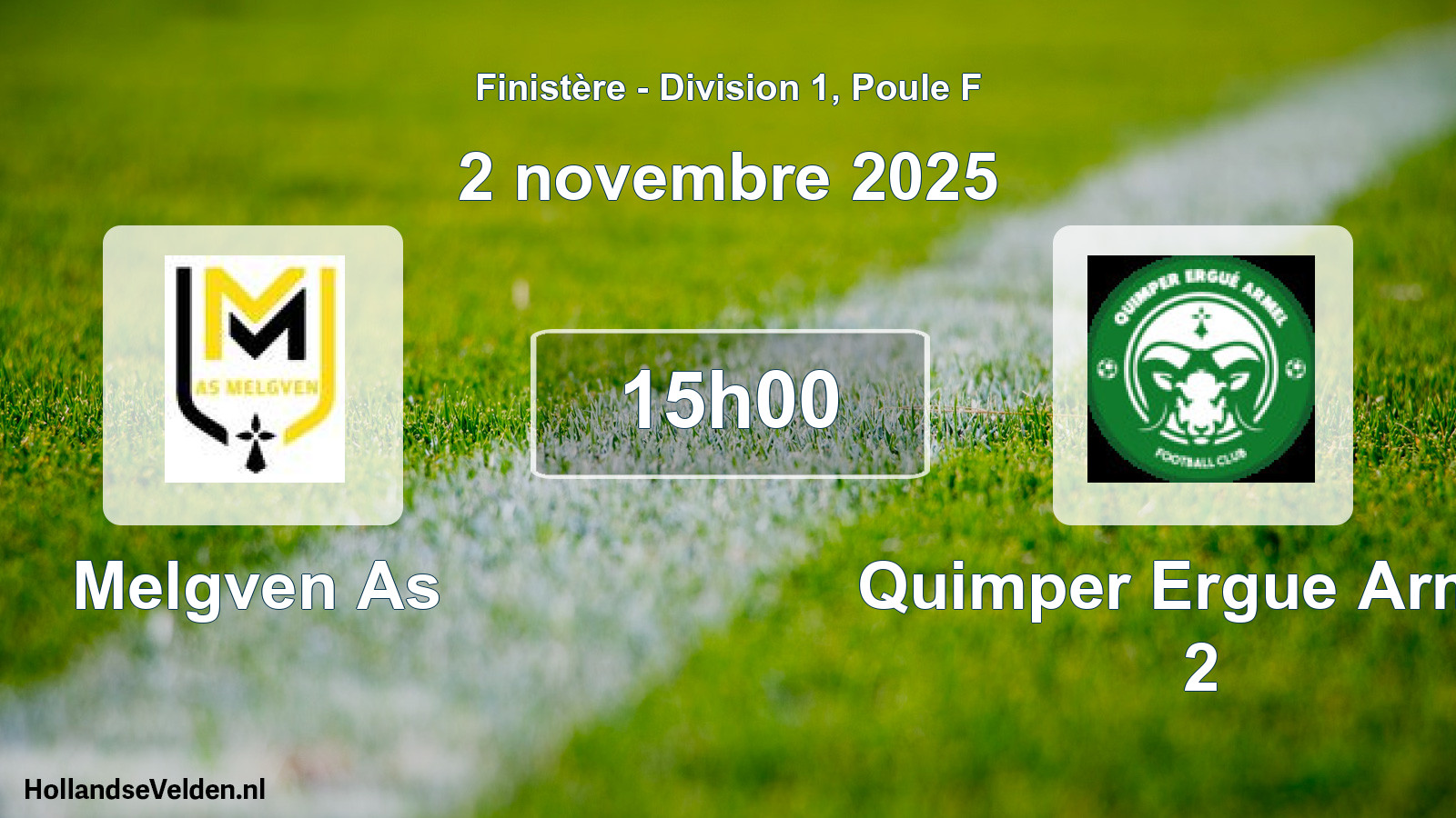 Geplande wedstrijd: Melgven As - Quimper Ergue Armel 2 (2 novembre 2025)