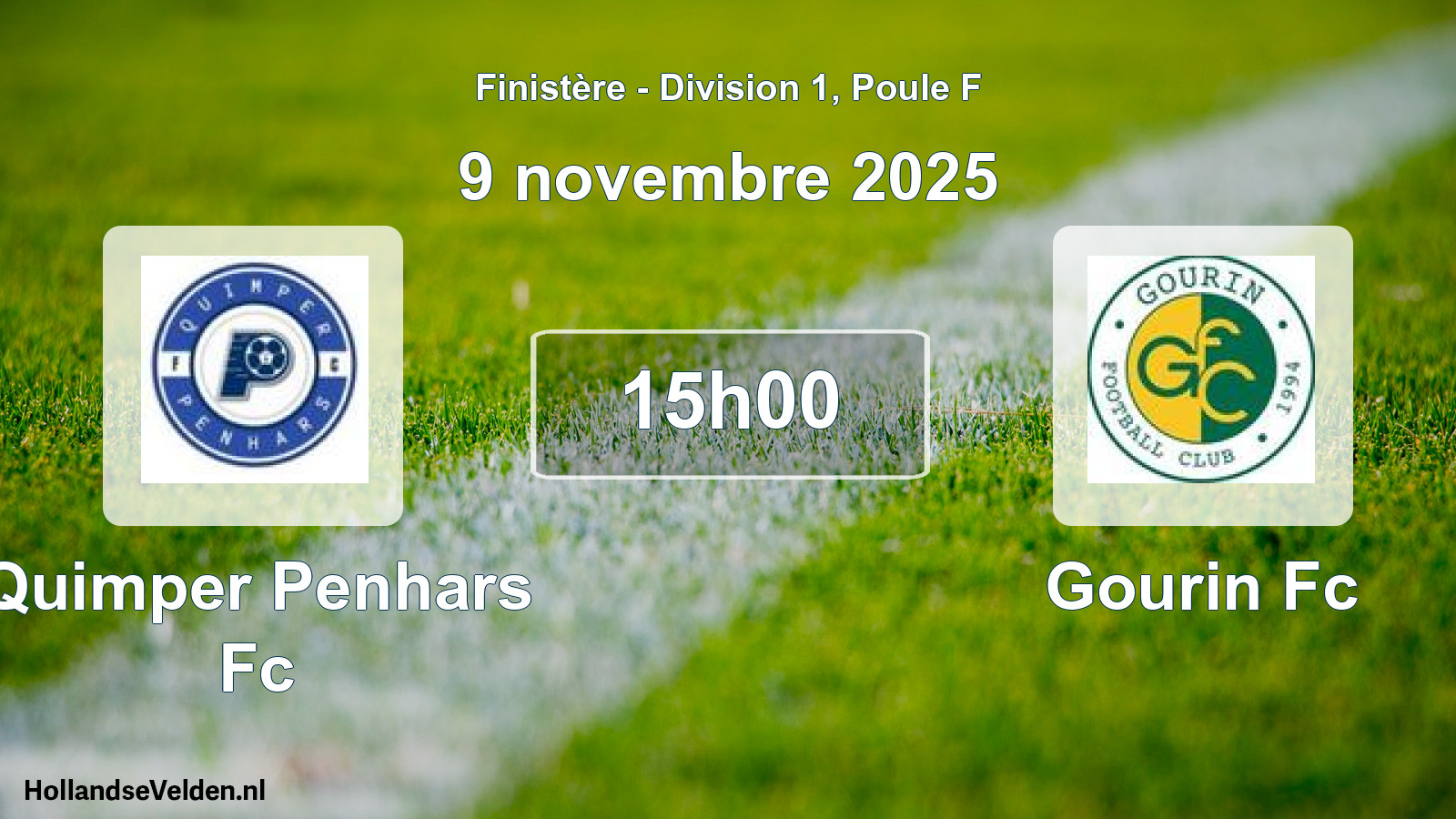 Geplande wedstrijd: Quimper Penhars Fc - Gourin Fc (9 november 2025)