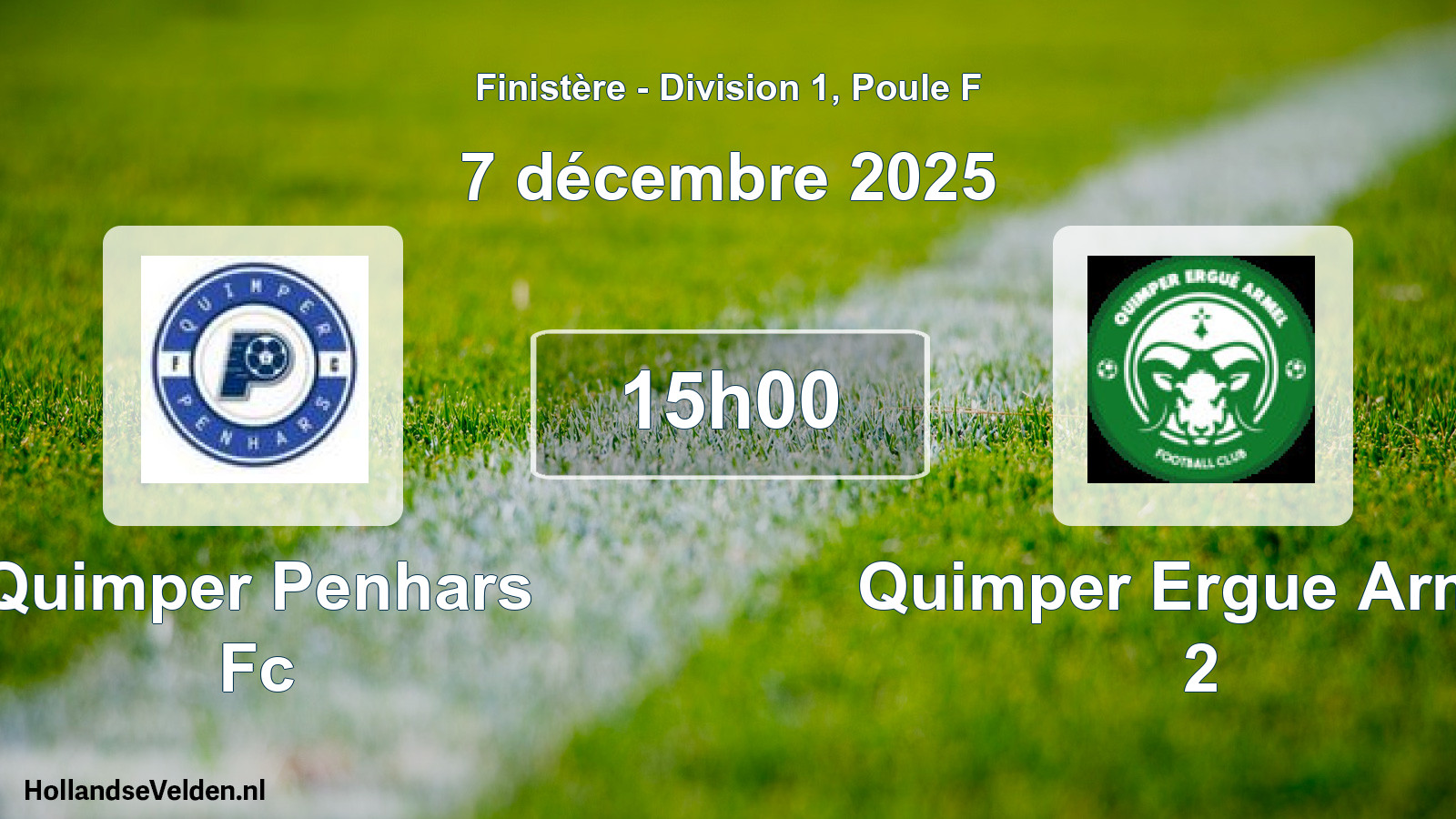 Geplande wedstrijd: Quimper Penhars Fc - Quimper Ergue Armel 2 (7 décembre 2025)