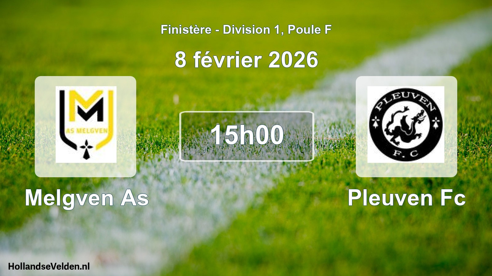 Geplande wedstrijd: Melgven As - Pleuven Fc (8 février 2026)