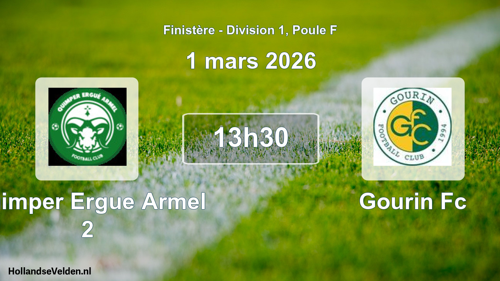 Scheduled Match: Quimper Ergue Armel 2 - Gourin Fc (1 March 2026)