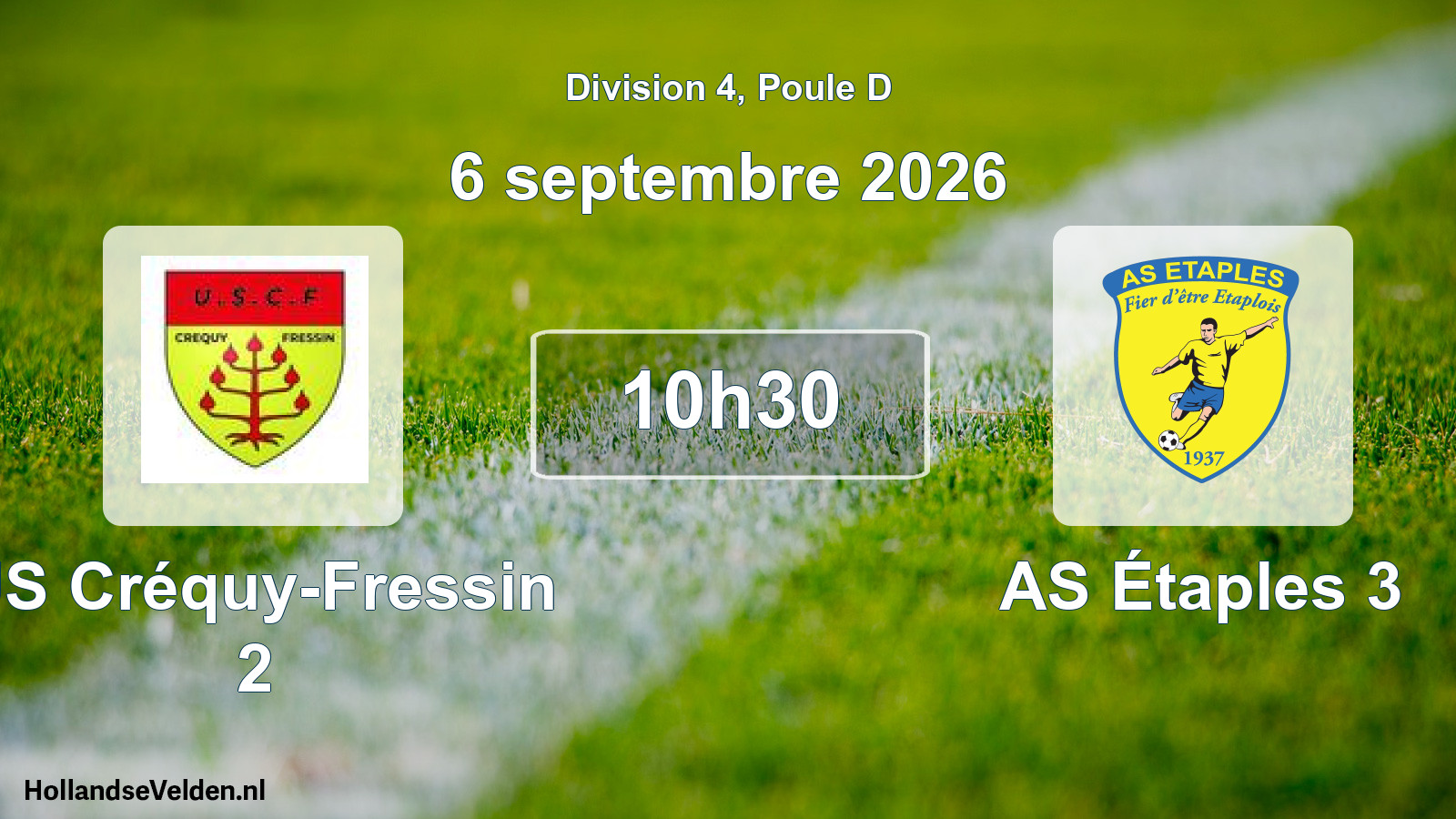 Scheduled Match: US Créquy-Fressin 2 - AS Étaples 3 (6 September 2026)