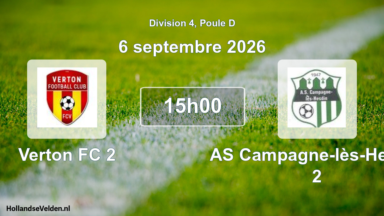 Scheduled Match: Verton FC 2 - AS Campagne-lès-Hesdin 2 (6 September 2026)
