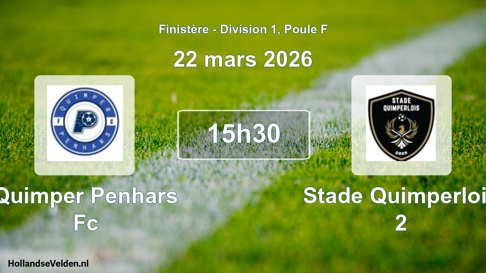 Geplande wedstrijd: Quimper Penhars Fc - Stade Quimperlois 2 (22 maart 2026)