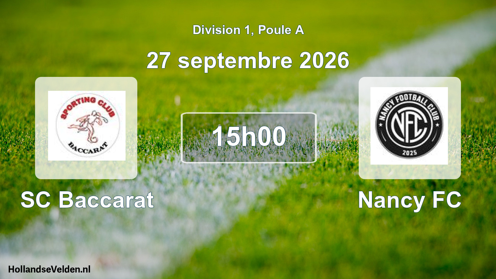 Geplande wedstrijd: SC Baccarat - Nancy FC (27 september 2026)