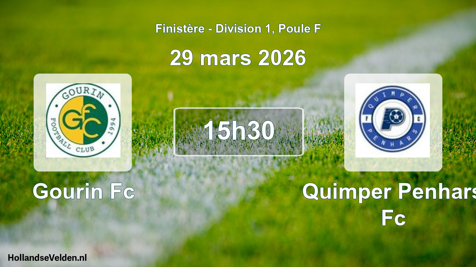 Geplande wedstrijd: Gourin Fc - Quimper Penhars Fc (29 mars 2026)