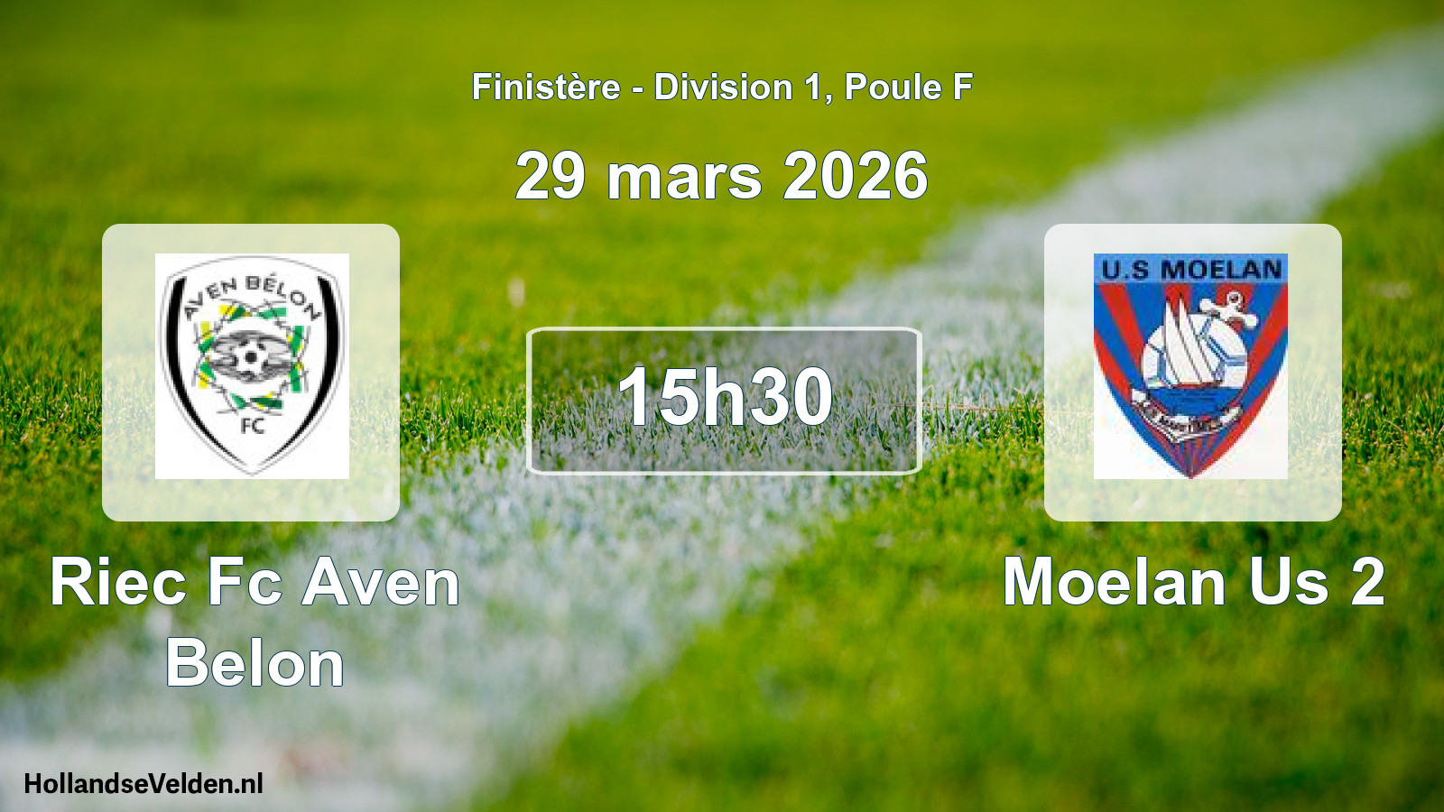 Geplande wedstrijd: Riec Fc Aven Belon - Moelan Us 2 (29 maart 2026)