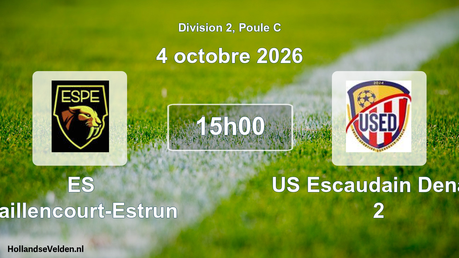 Match programmé: ES Paillencourt-Estrun - US Escaudain Denain 2 (4 octobre 2026)