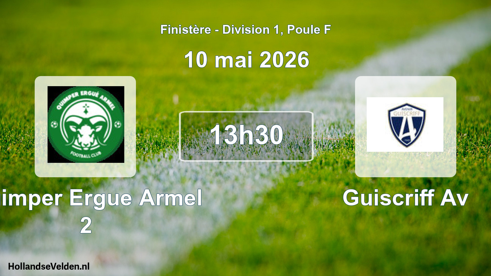 Geplande wedstrijd: Quimper Ergue Armel 2 - Guiscriff Av (10 mai 2026)