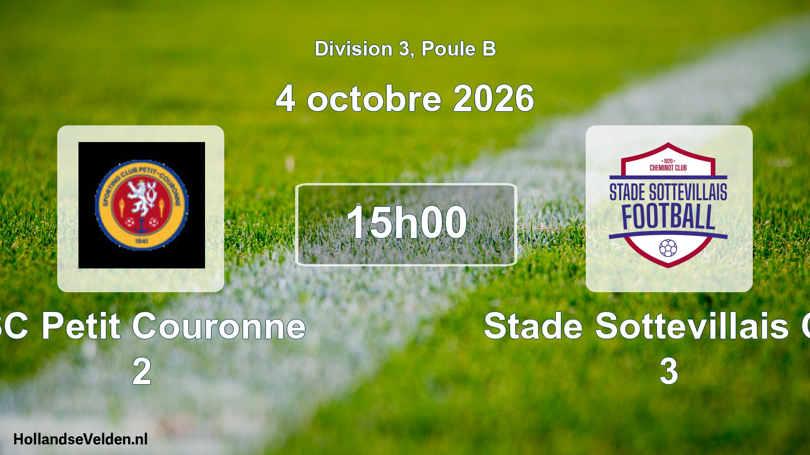 Scheduled Match: SC Petit Couronne 2 - Stade Sottevillais CC 3 (4 October 2026)